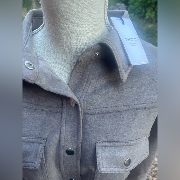 Taupe Forever 21 Country Fringe Shacket Size Medium - Picture 5 of 5